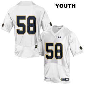 Notre Dame Fighting Irish Youth Darnell Ewell #58 White Under Armour No Name Authentic Stitched College NCAA Football Jersey VVJ1799XL